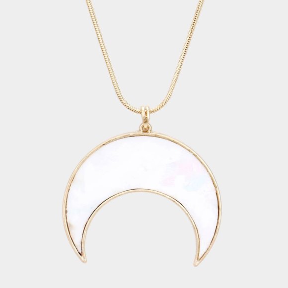 mother of pearl crescent moon pendant
